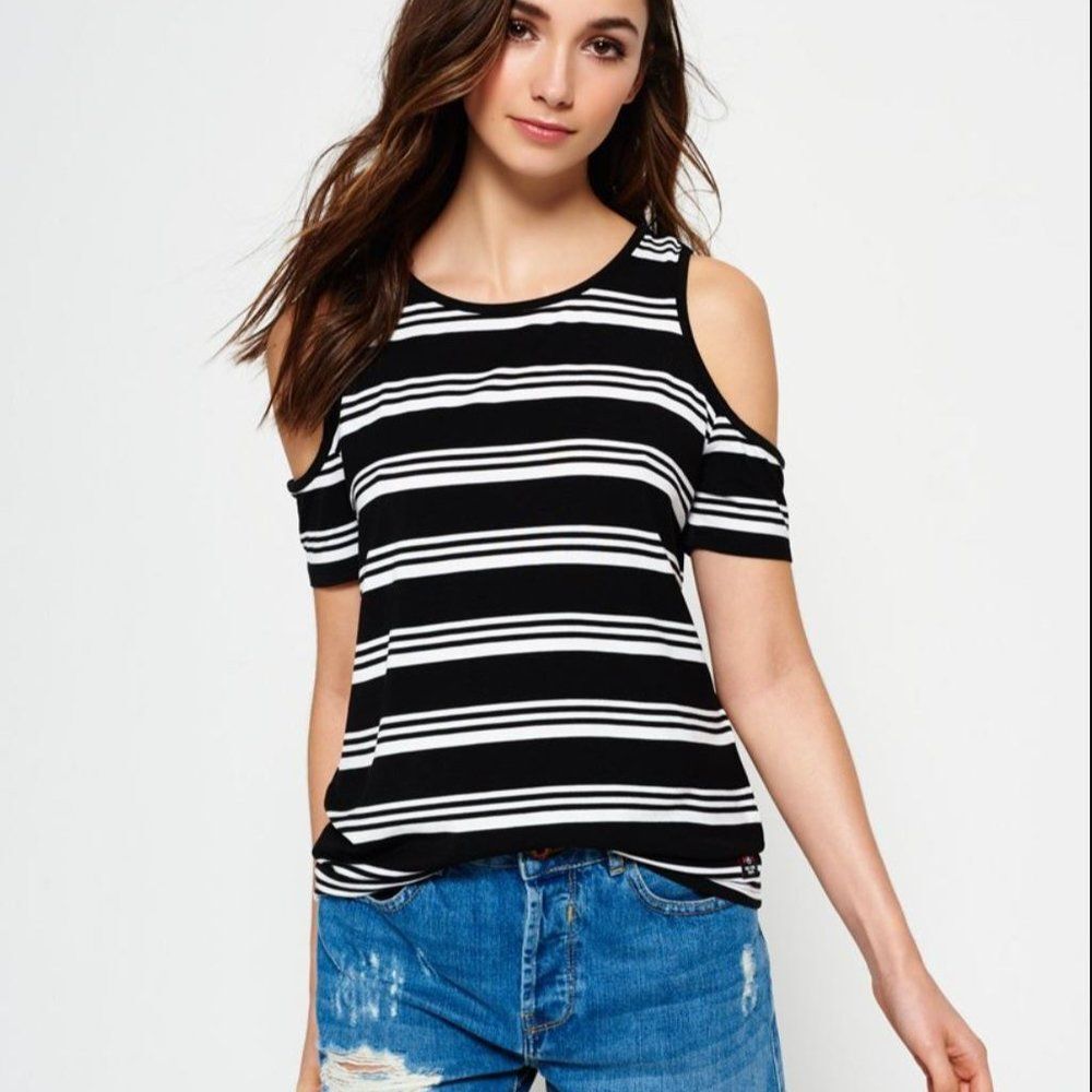 Superdry Sport Cold Shoulder Top Size L